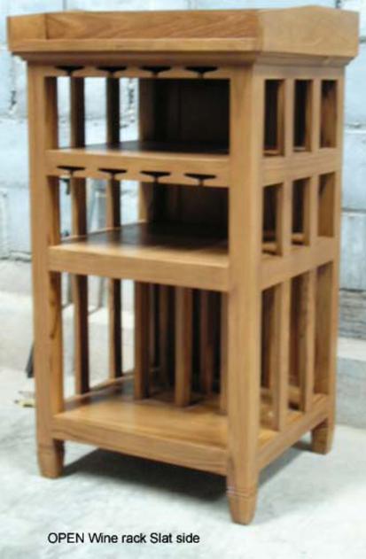 Open Wine Cabinet Slat Side